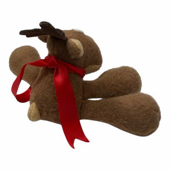 Hallmark Rodney Reindeer Plush Beanbag Stuffed Animal Christmas Red Scarf 1980s - Picture 5 of 10
